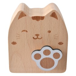 Clayre & Eef Muziekdoos Kat 7x4x8 cm Bruin Hout