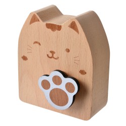 Clayre & Eef Musikbox Katze 7x4x8 cm Braun Holz