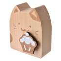 Clayre & Eef Muziekdoos Kat 7x4x8 cm Bruin Hout