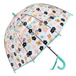 Juleeze Parapluie pour enfants Ø 70x65 cm Transparent Plastique Fleurs