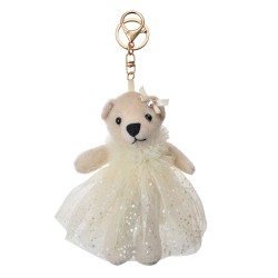 Clayre & Eef Keychain Bear 20 cm Beige Synthetic