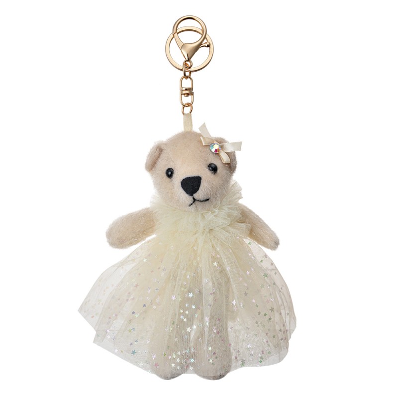 Clayre & Eef Porte-clés Ours 20 cm Beige Synthétique