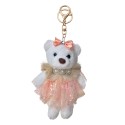 Clayre & Eef Porte-clés Ours 15 cm Blanc Synthétique