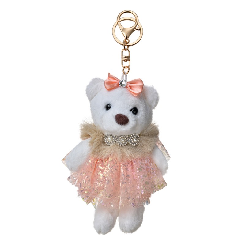 Clayre & Eef Keychain Bear 15 cm White Synthetic