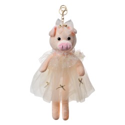 Clayre & Eef Porte-clés Cochon 30 cm Rose Synthétique