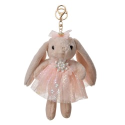 Clayre & Eef Keychain Rabbit 22 cm Brown Synthetic