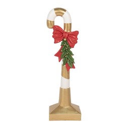 Clayre & Eef Figure de Noël Canne en sucre d'orge 83 cm Couleur or Plastique