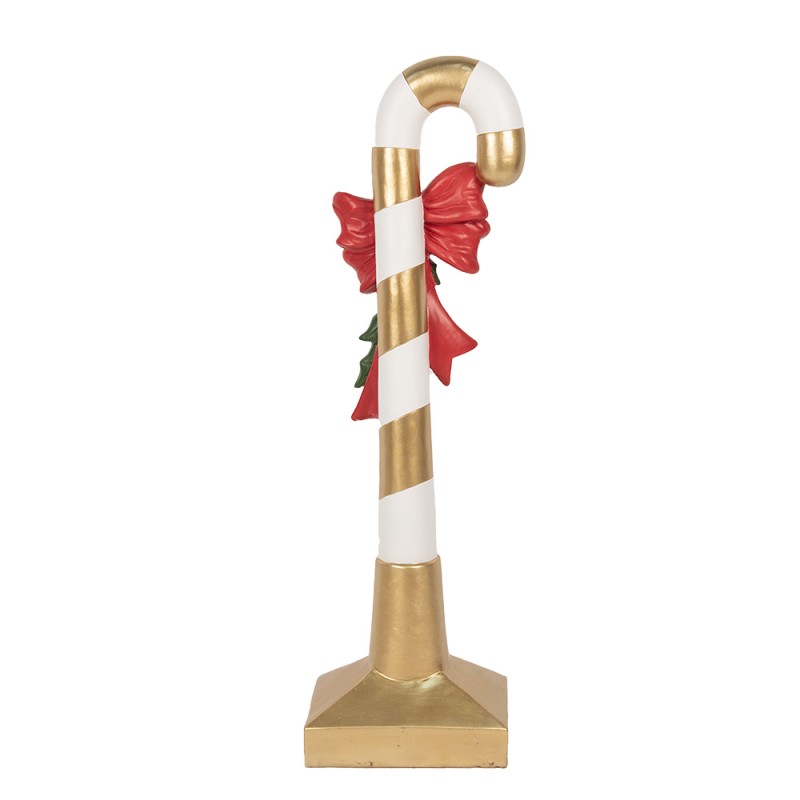 Clayre & Eef Statuetta decorativa di Natale Bastoncino di zucchero 83 cm Color oro Plastica