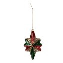 Clayre & Eef Christmas Bauble 9x4x14 cm Red Green Glass