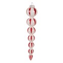 Clayre & Eef Palla di natale Ø 4x18 cm Bianco Rosso  Vetro