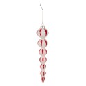 Clayre & Eef Christmas Bauble Ø 4x18 cm White Red Glass