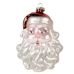 Clayre & Eef Christmas Ornament 9x7x13 cm White Red Glass