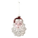 Clayre & Eef Christmas Ornament 9x7x13 cm White Red Glass