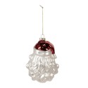 Clayre & Eef Christmas Ornament 9x7x13 cm White Red Glass