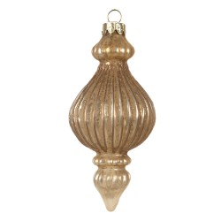 Clayre & Eef Christmas Bauble Ø 7x14 cm Gold colored Glass