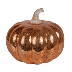 Clayre & Eef Decorazione con illuminazione a LED Zucca Ø 15x13 cm Arancione Plastica