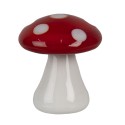 Clayre & Eef Decoratie Beeld Paddenstoel Ø 3x3 cm Rood Wit Glas