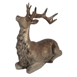 Clayre & Eef Figurine décorative Cerf 29x15x27 cm Marron Plastique