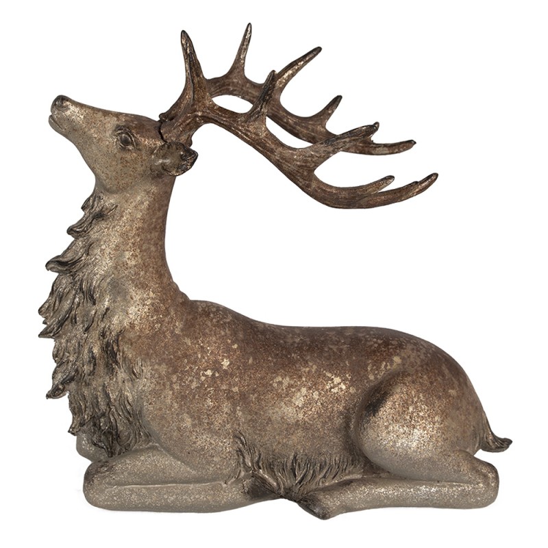 Clayre & Eef Figurine décorative Cerf 29x15x27 cm Marron Plastique