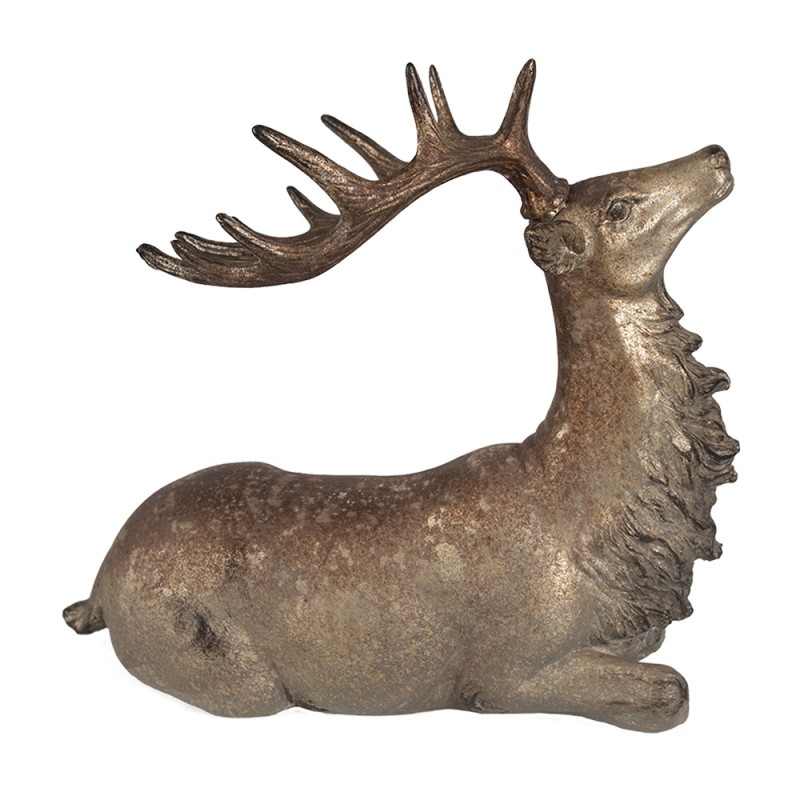 Clayre & Eef Figurine décorative Cerf 29x15x27 cm Marron Plastique