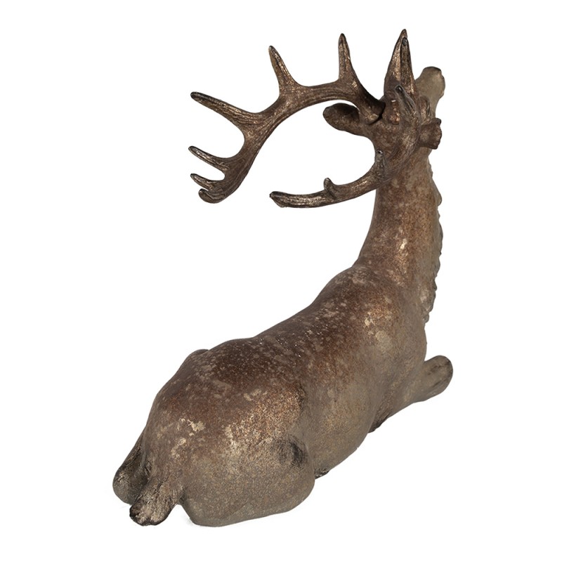 Clayre & Eef Dekorationsfigur Hirsch 29x15x27 cm Braun Kunststoff