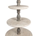 Clayre & Eef 5-stöckige Etagere Ø 71x143 cm Weiß Grau Holz