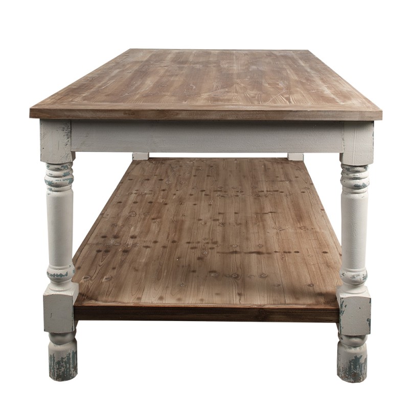 Clayre & Eef Table de Présentation 200x100x85 cm Blanc Bois