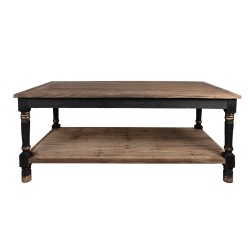 Clayre & Eef Presentation Table 200x100x85 cm Black Wood