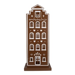 Clayre & Eef Gingerbread house met LED 31x16x75 cm Bruin IJzer