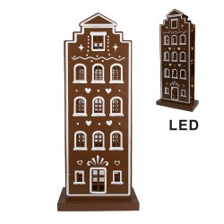 Clayre & Eef Gingerbread house with LED 31x16x75 cm Brown Iron