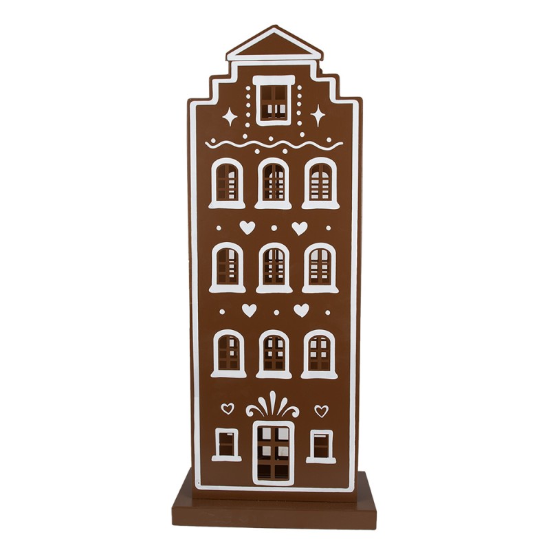 Clayre & Eef Gingerbread house met LED 31x16x75 cm Bruin IJzer