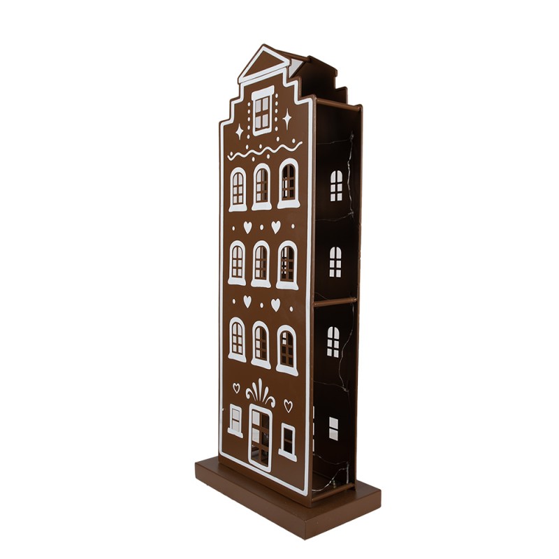 Clayre & Eef Maison en pain d'épices avec LED 31x16x75 cm Marron Fer