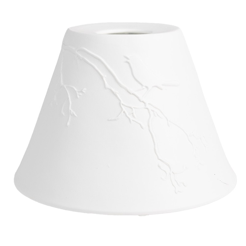 Clayre & Eef Lampshade Ø 15x10 cm White Porcelain Birds on Branches