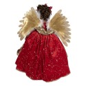 Clayre & Eef Weihnachtsdekorationsfigur Engel 65 cm Rot Kunststoff