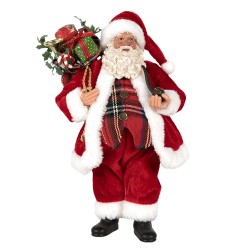 Clayre & Eef Christmas Decoration Figurine Santa Claus 27 cm Red Plastic