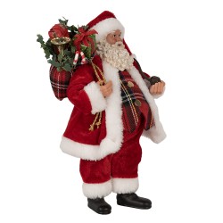 Clayre & Eef Christmas Decoration Figurine Santa Claus 27 cm Red Plastic