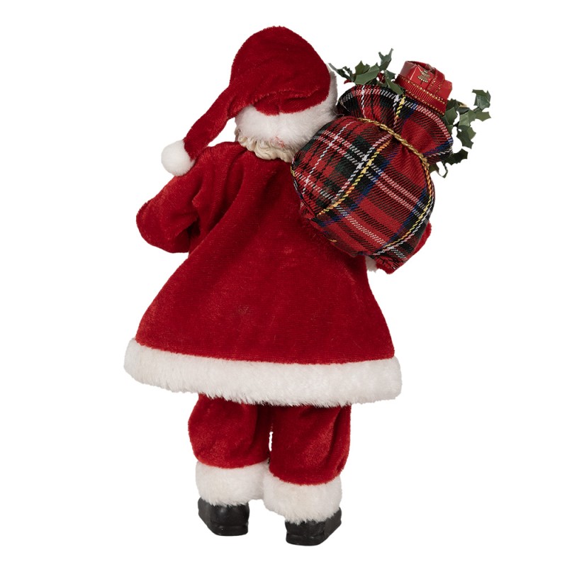 Clayre & Eef Statuetta decorativa di Natale Babbo Natale  27 cm Rosso Plastica