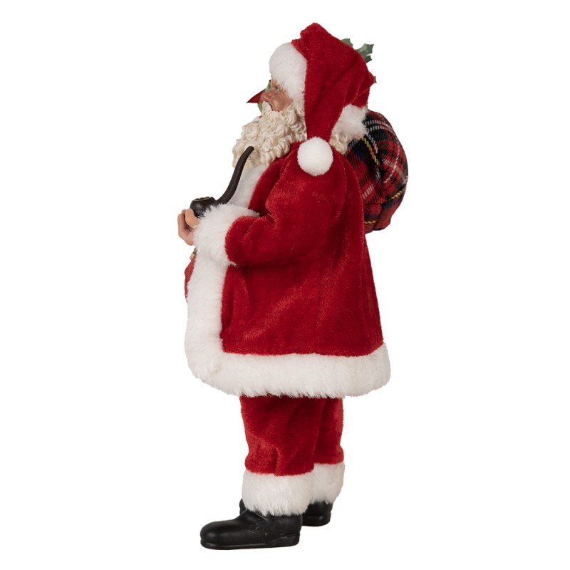 Clayre & Eef Statuetta decorativa di Natale Babbo Natale  27 cm Rosso Plastica