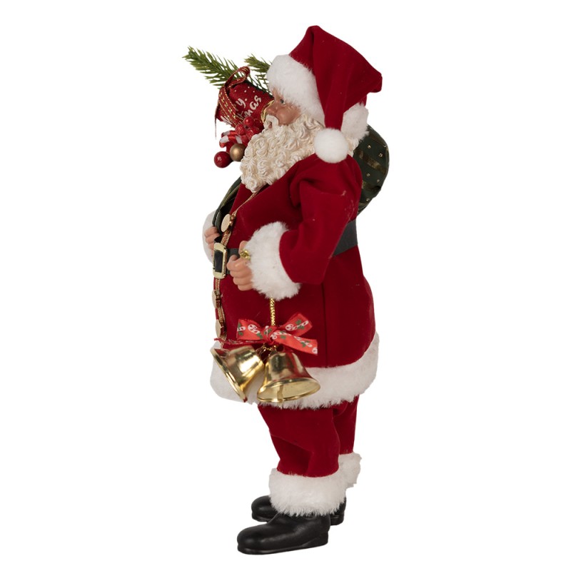 Clayre & Eef Christmas Decoration Figurine Santa Claus 27 cm Red Plastic