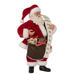 Clayre & Eef Weihnachtsdekorationsfigur Weihnachtsmann 27 cm Rot Kunststoff