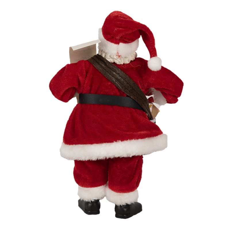 Clayre & Eef Statuetta decorativa di Natale Babbo Natale  27 cm Rosso Plastica