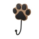 Clayre & Eef Wall Hook 9x5x14 cm Brown Wood Iron Dog Paw