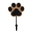 Clayre & Eef Wall Hook 9x5x14 cm Brown Wood Iron Dog Paw