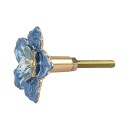 Clayre & Eef Türknauf Blume 4x3x4 cm Blau Eisen