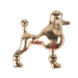 Clayre & Eef Door Knob Dog Poodle 5x4x5 cm Gold colored Iron