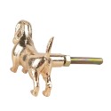 Clayre & Eef Door Knob Dog 6x4x4 cm Gold colored Iron