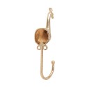 Clayre & Eef Wall Hook Peacock 5x3x14 cm Gold colored Iron