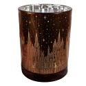 Clayre & Eef Porte-bougie set de 3 Marron Verre Maisons