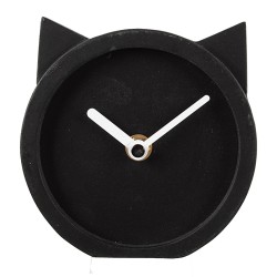 Clayre & Eef Orologio da tavolo 12x5x13 cm Nero Legno  Gatto