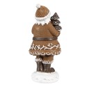 Clayre & Eef Weihnachtsdekorationsfigur Weihnachtsmann 3x3x8 cm Braun Kunststoff